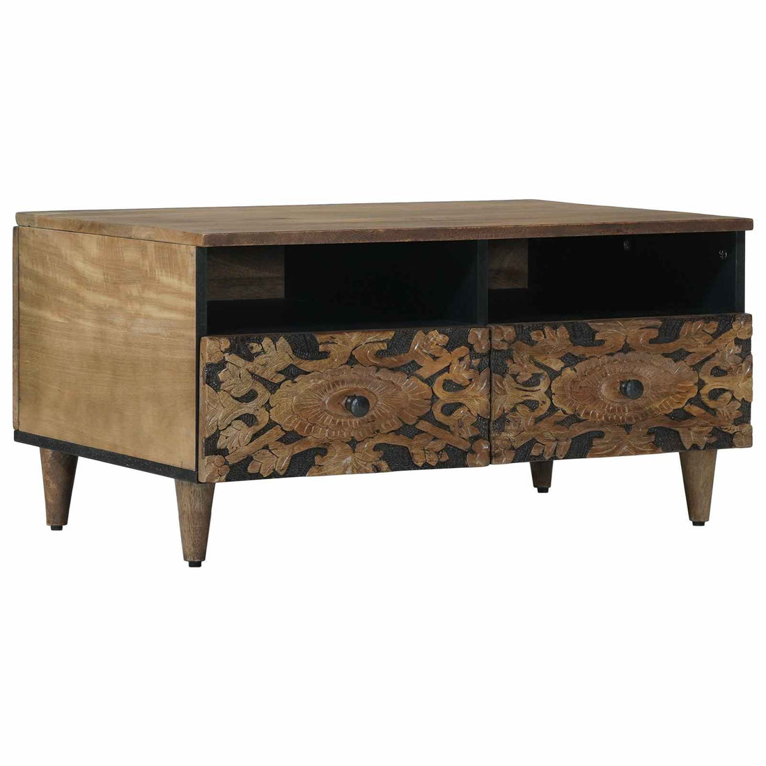 vidaXL Mesa de Café Marrón 80 x 54 x 40 cm Madera de mango maciza