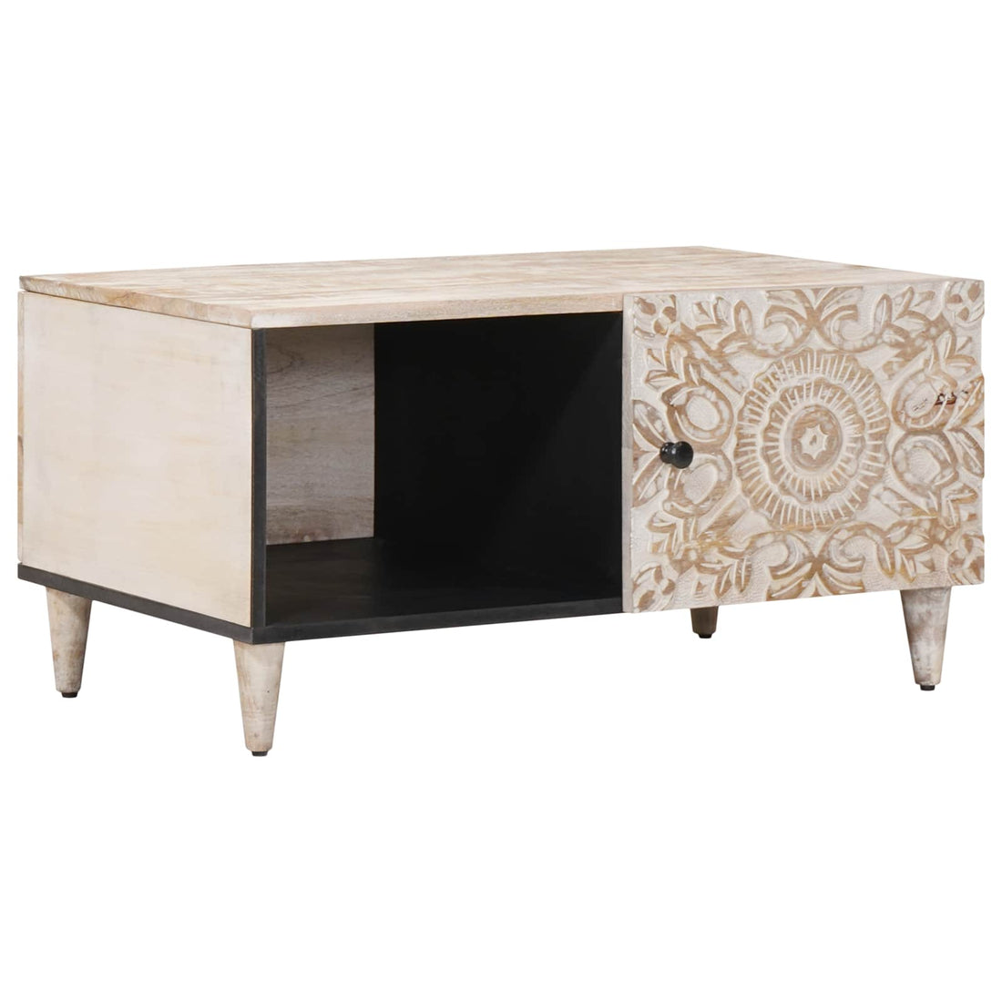 vidaXL Mesa de Café 80 x 50 x 40 cm Madera de mango maciza