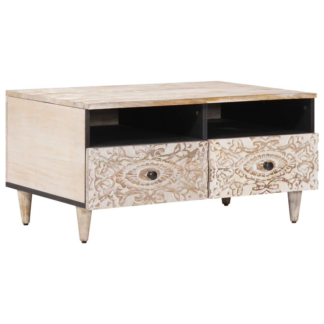 vidaXL Mesa de Café 80 x 54 x 40 cm Madera de mango maciza