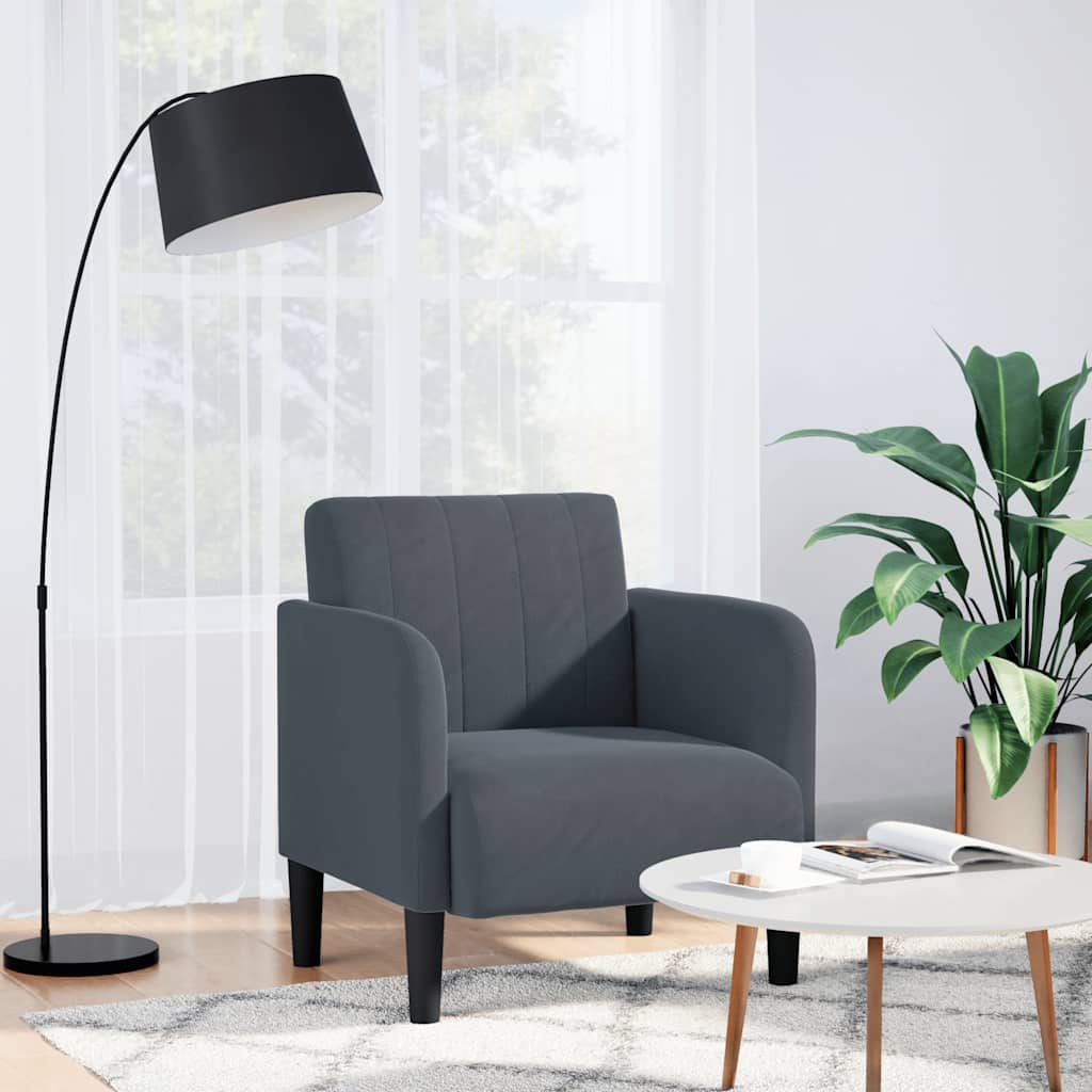 vidaXL Sillón con reposabrazos Terciopelo Gris Oscuro 54 cm