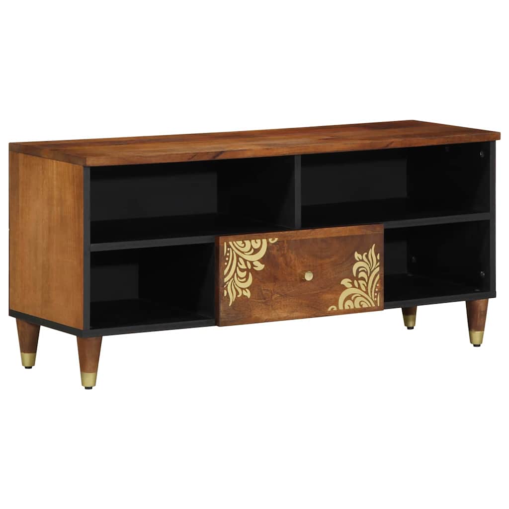 vidaXL Mueble de TV con cajón con estante Marrón miel 100 x 33 x 46 cm