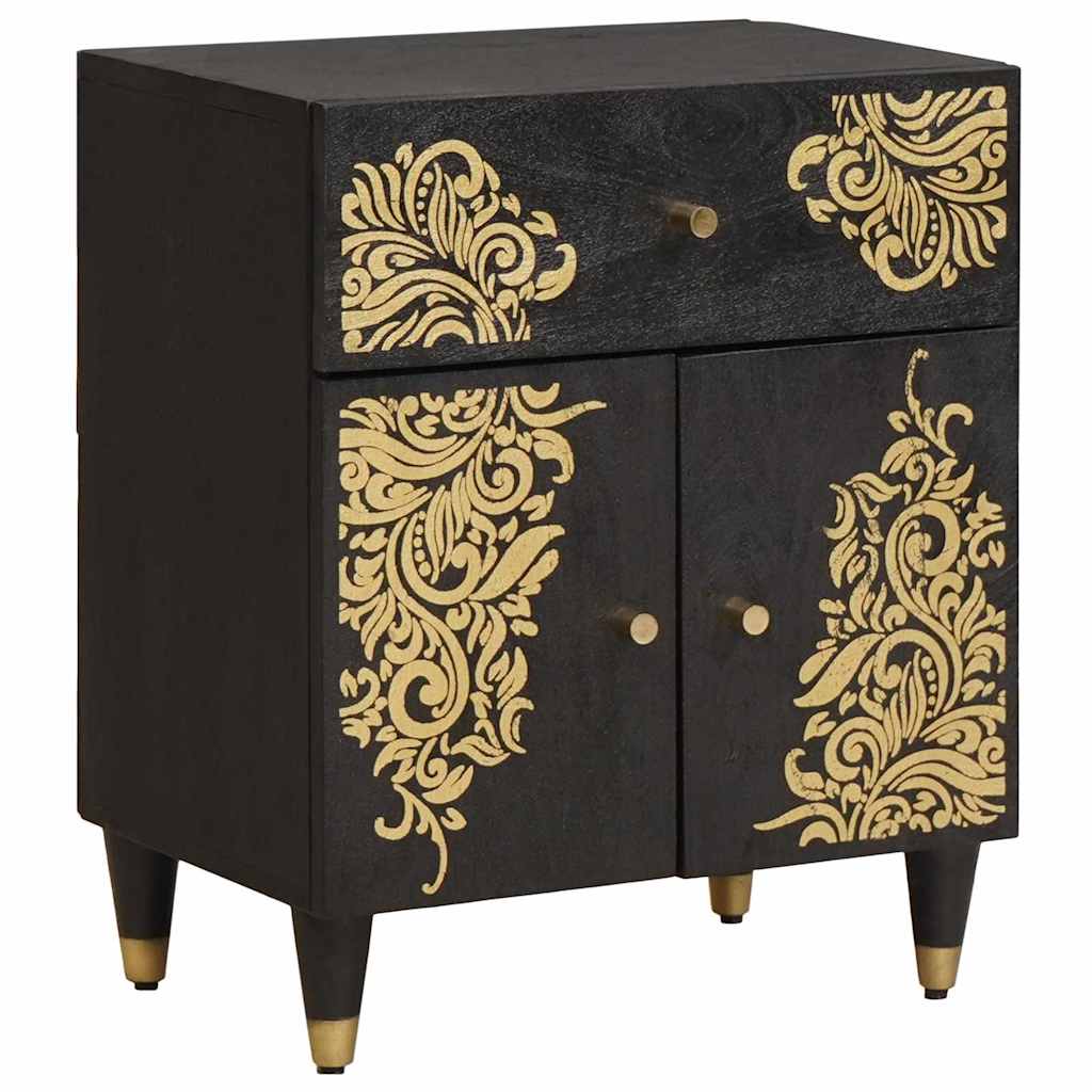 vidaXL Cabinet de noche con puerta Negro 50 x 33 x 60 cm
