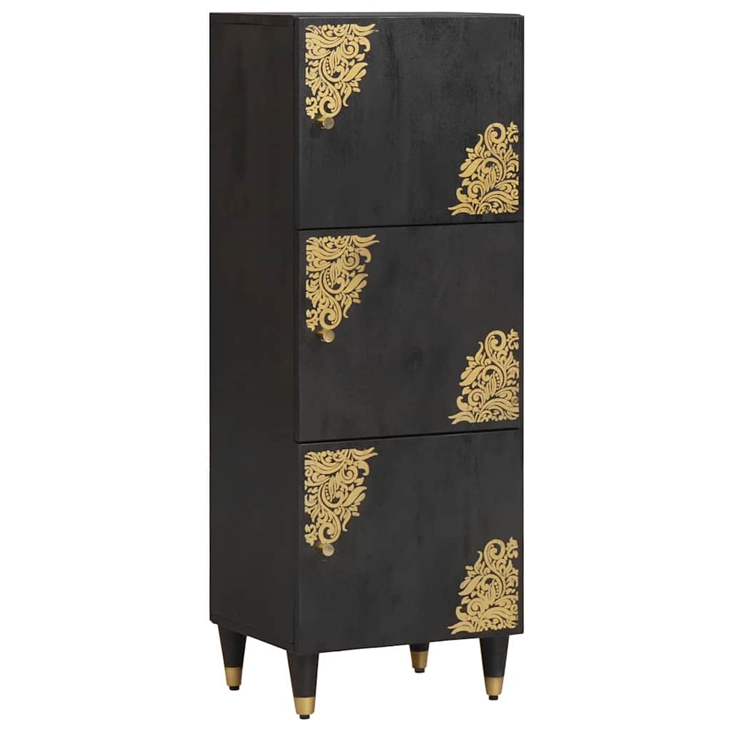vidaXL Aparador alto Negro 40 x 33 x 110 cm Madera de mango maciza