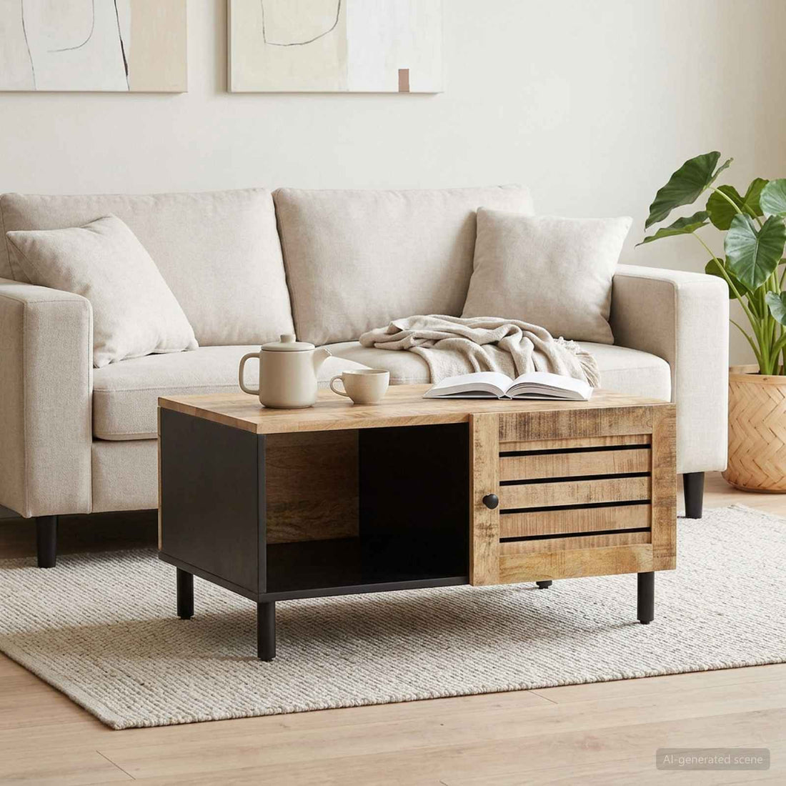 vidaXL Mesa de Café Natural 80 x 50 x 40 cm Madera de mango maciza