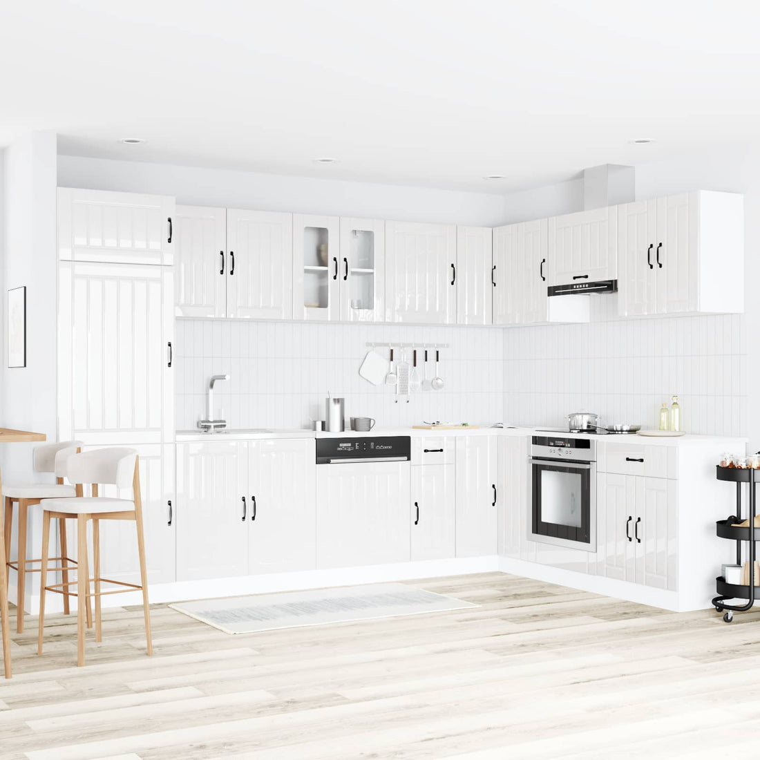 vidaXL Mueble Bajo para Fregadero Lucca 2 uds. brillante