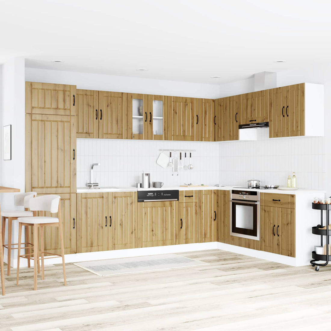 vidaXL Mueble Bajo para Fregadero Lucca 2 uds. Roble artisan