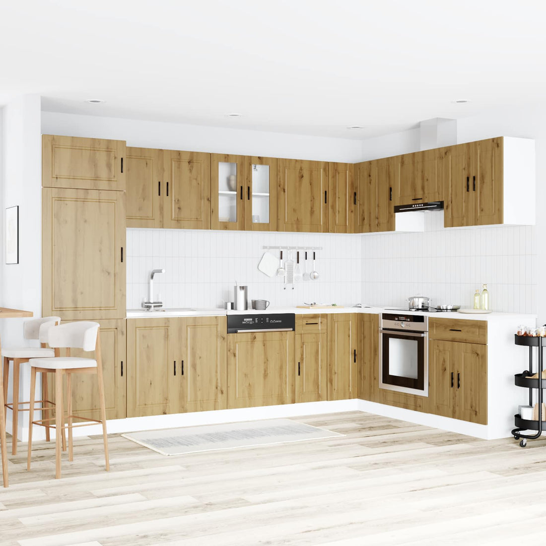 vidaXL Mueble Bajo para Fregadero Porto 2 uds. Roble artisan