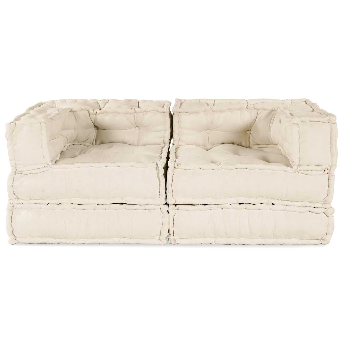 vidaXL Unidad de Sofá Modular 2 uds. Tela Crema 140 x 70 x 56 cm