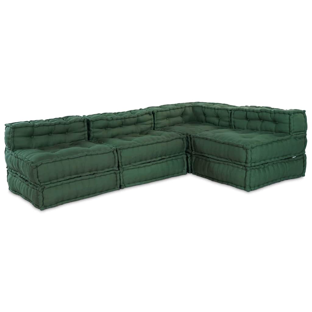 vidaXL Unidad de Sofá Modular Tela Verde 210 x 140 x 56 cm