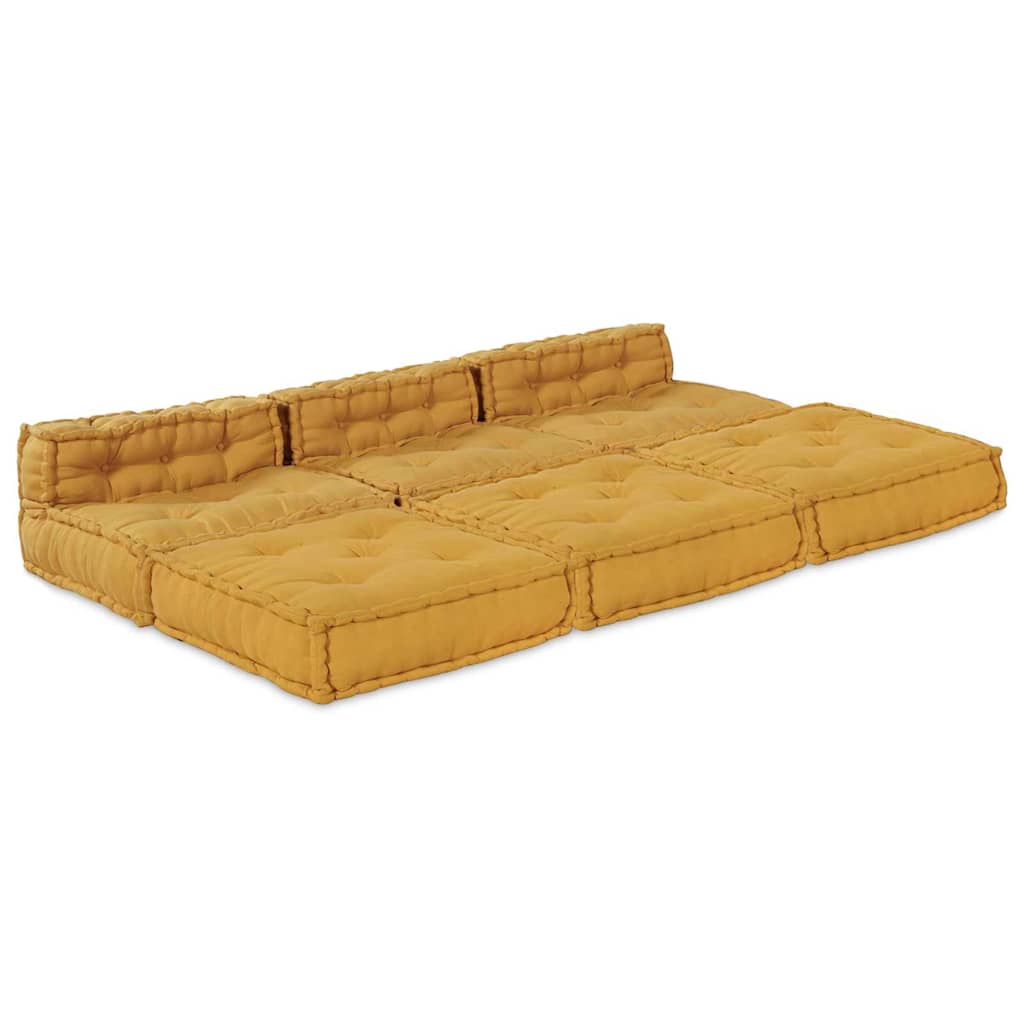 vidaXL Unidad de Sofá Modular Tela Amarillo 210 x 140 x 56 cm