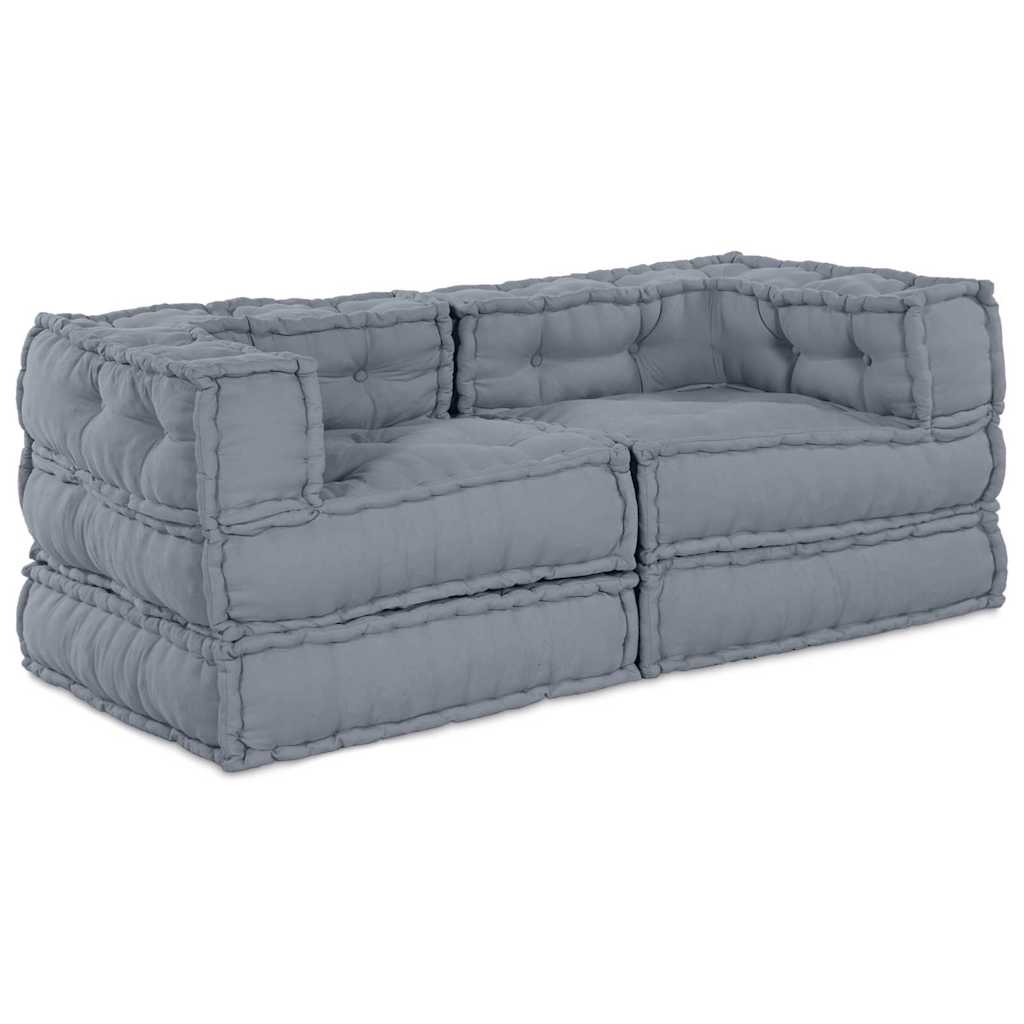 vidaXL Unidad de Sofá Modular 2 uds. Tela Gris 140 x 70 x 56 cm