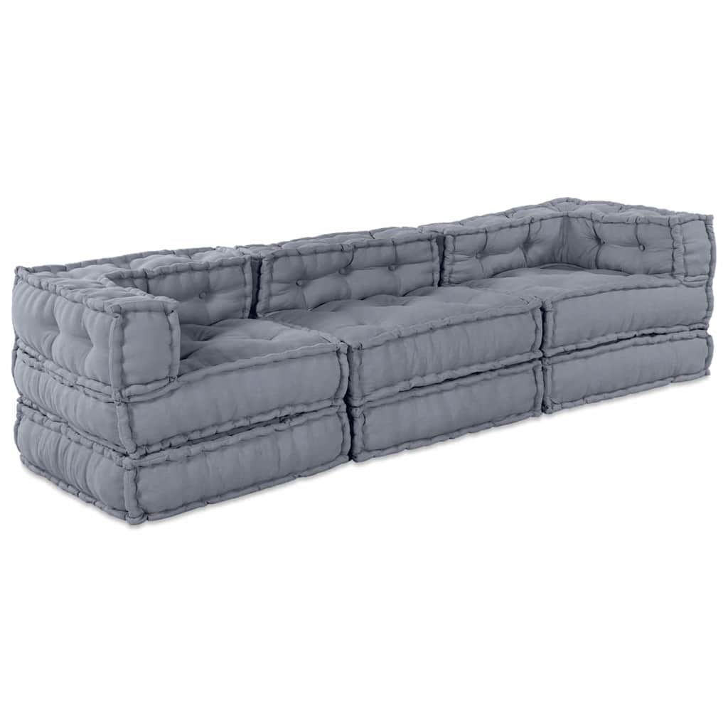 vidaXL Unidad de Sofá Modular Tela Gris 210 x 70 x 56 cm