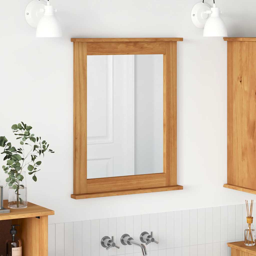 vidaXL Espejo VIGO Marrón miel 55,5 x 5 x 70 cm Madera maciza de pino
