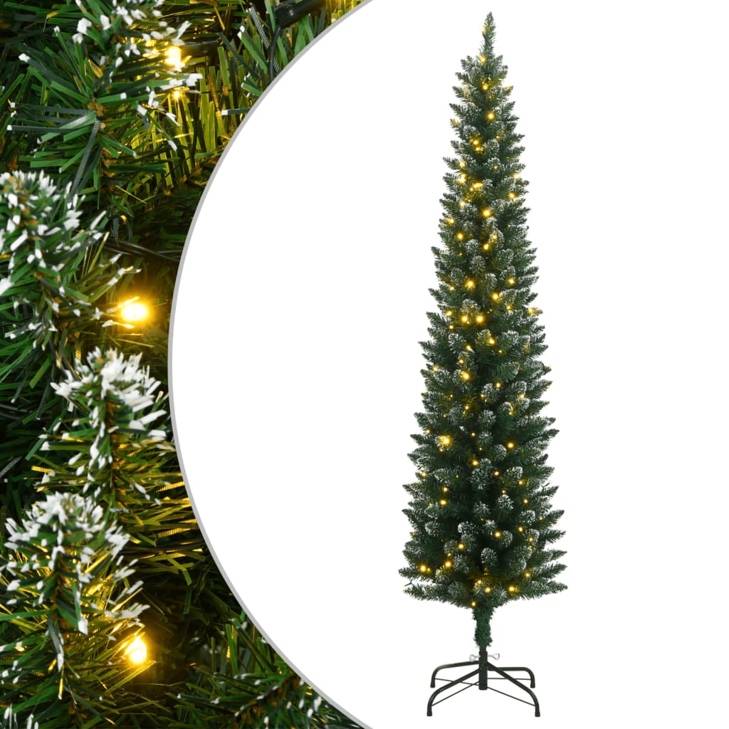 vidaXL Árbol de Navidad artificial estrecho con 300 LEDs 240 cm