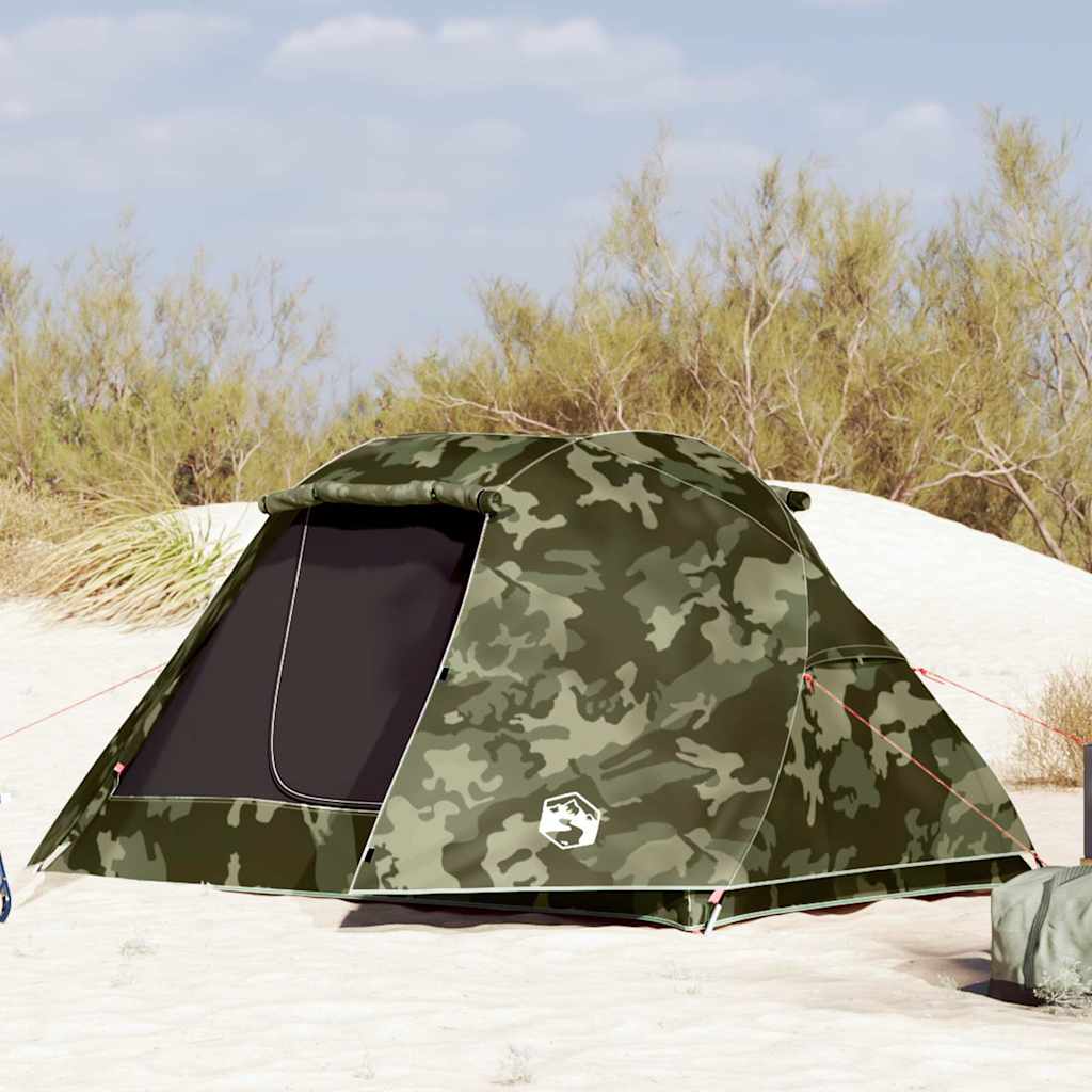 vidaXL Tienda de pesca para 3 personas impermeable camuflaje