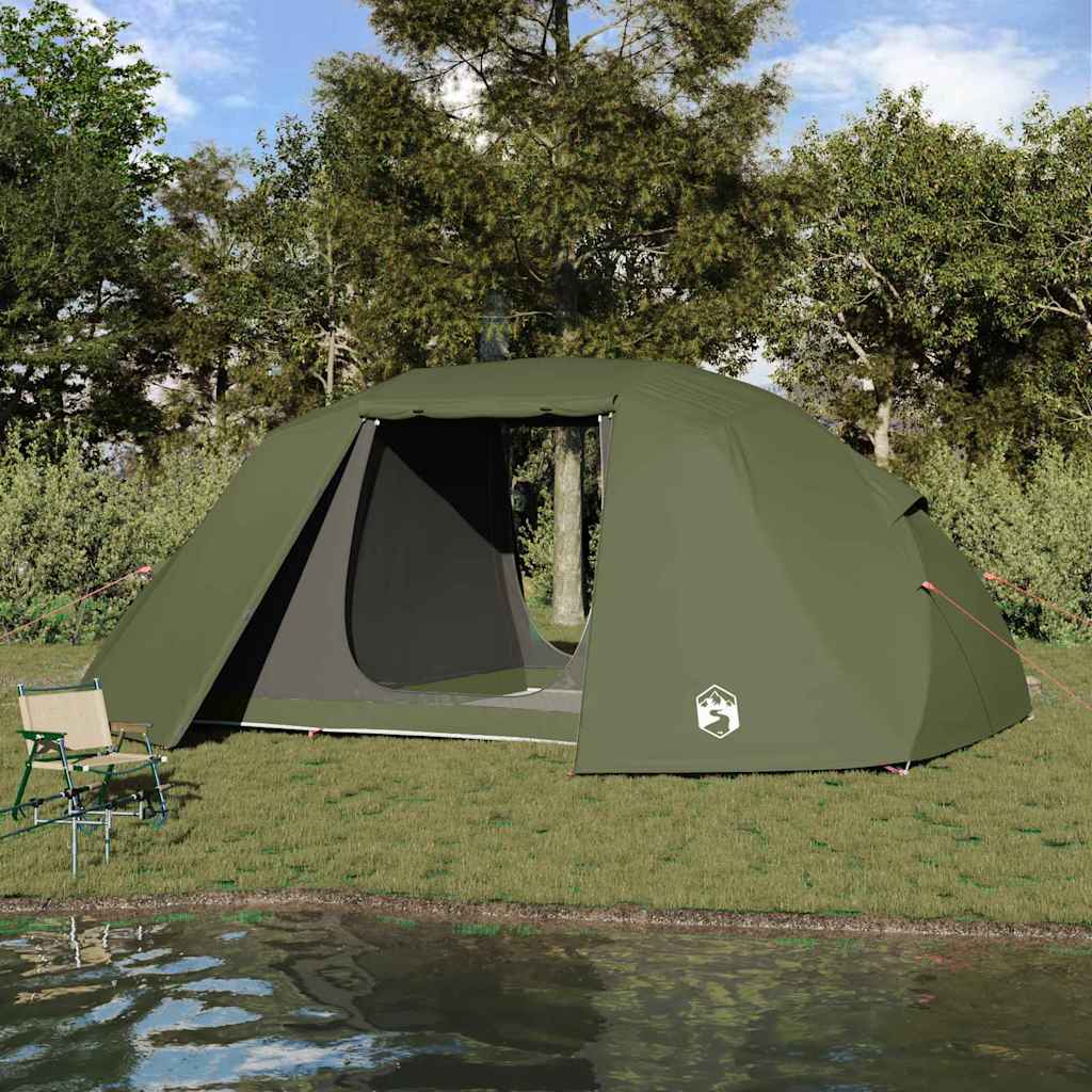 vidaXL Tienda de pesca con techo Verde Oliva 514 x 465 x 187 cm