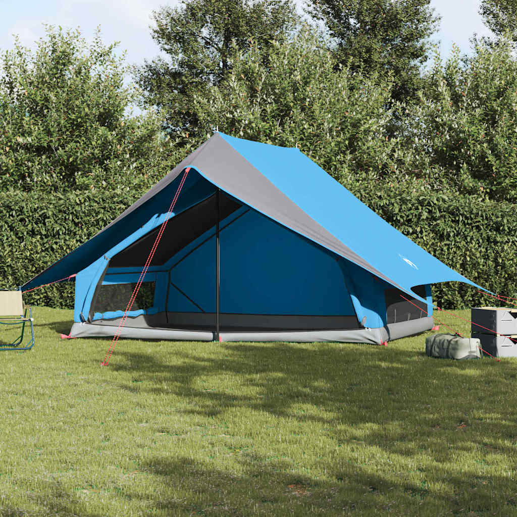 vidaXL Tienda Familiar con techo Azul y gris 315 x 286 x 200 cm