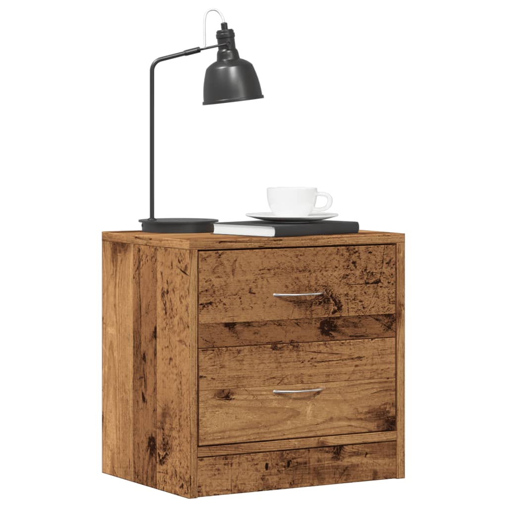 vidaXL Mesitas de noche 2 uds madera ingeniería envejecida 40x30x40 cm