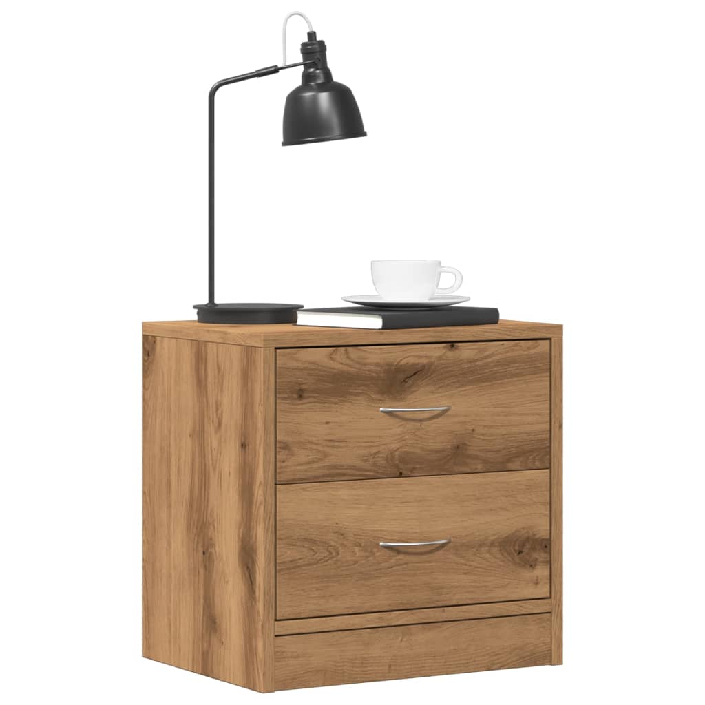vidaXL Mesitas noche 2 uds madera ingeniería marrón roble 40x30x40 cm