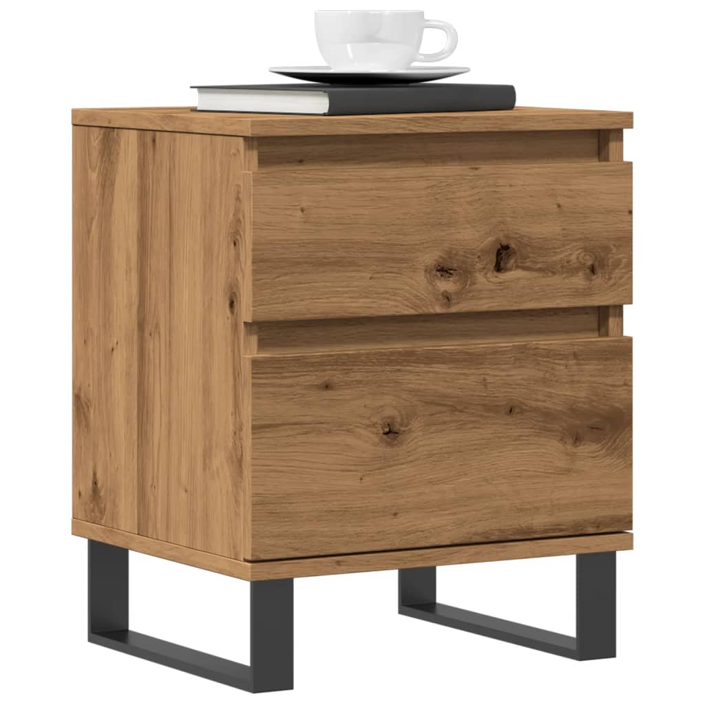 vidaXL Mesita de noche madera de ingeniería roble artisian 40x35x50 cm