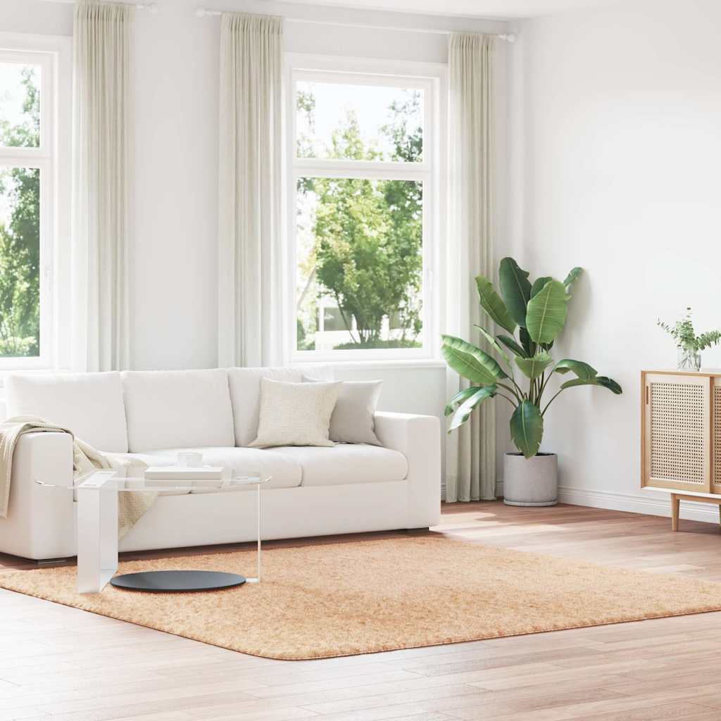vidaXL Alfombra peluda de pelo largo NAVARRA beige 240x240cm poliéster