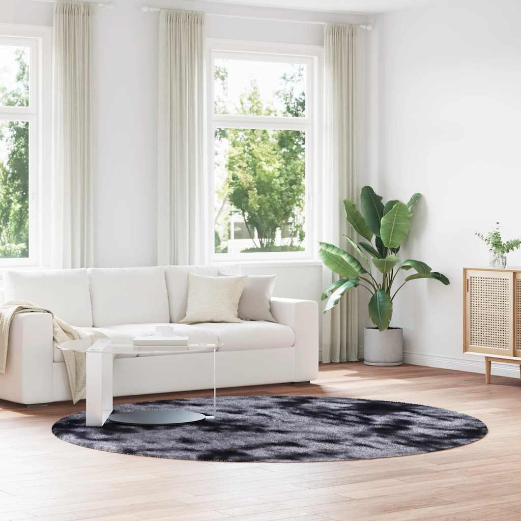 vidaXL Alfombra de pelo largo NAVARRA gris oscuro 240x240 cm poliéster