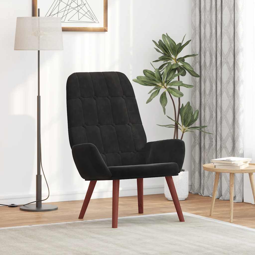 vidaXL Sillón reclinable de terciopelo negro