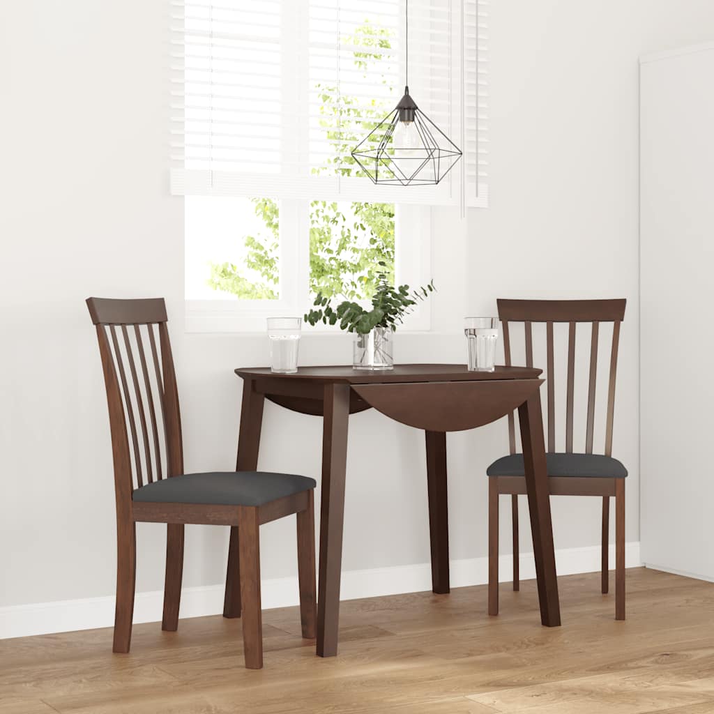 vidaXL Sillas de comedor con cojines 2 uds madera maciza marrón caucho