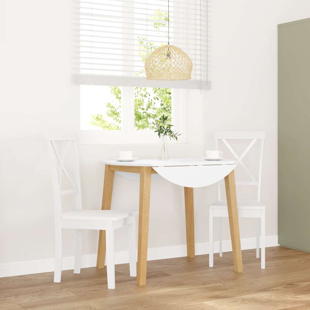 vidaXL Sillas de comedor 2 unidades madera maciza de caucho blanco