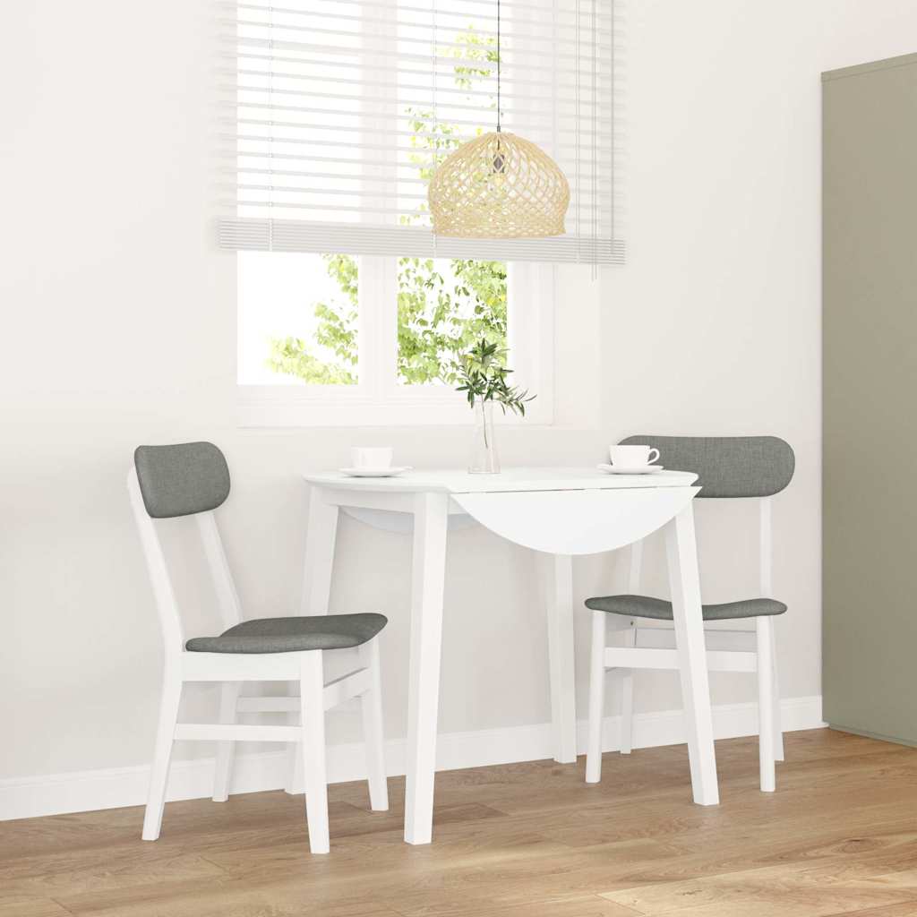 vidaXL Sillas de comedor con cojines 2uds madera maciza blanco caucho