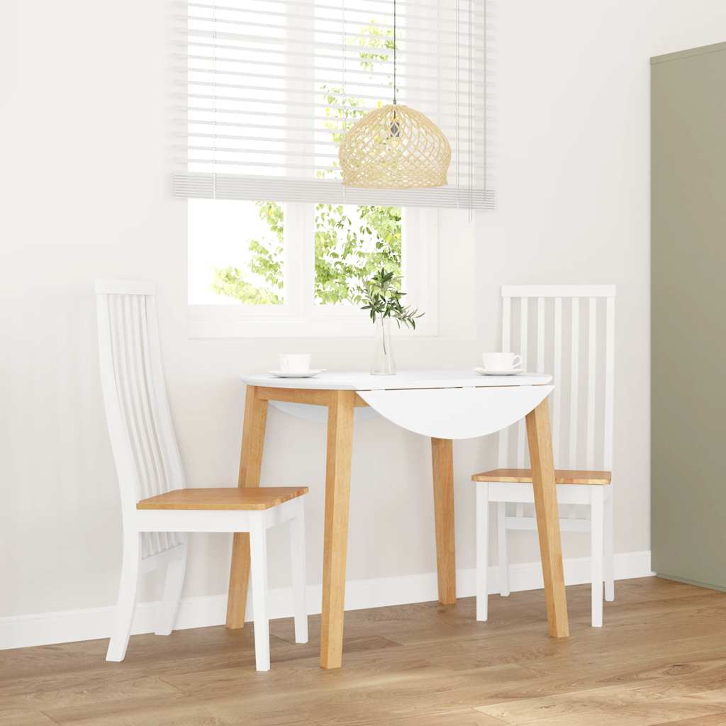 vidaXL Sillas de comedor 2 unidades madera maciza de caucho blanco