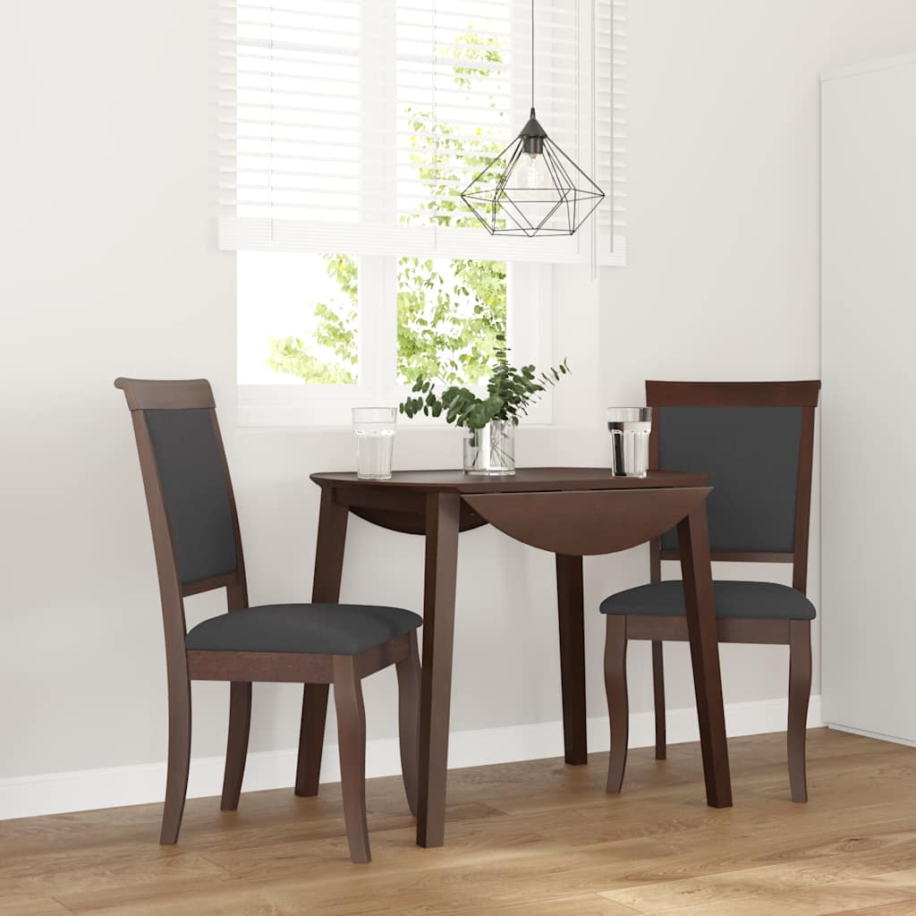 vidaXL Sillas de comedor con cojines 2 uds madera maciza marrón caucho