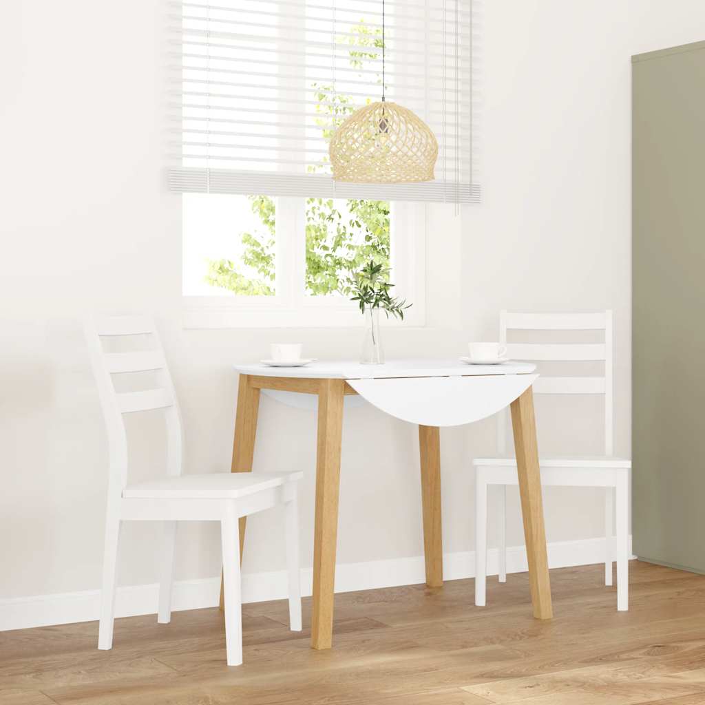 vidaXL Sillas de comedor 2 unidades madera maciza de caucho blanco