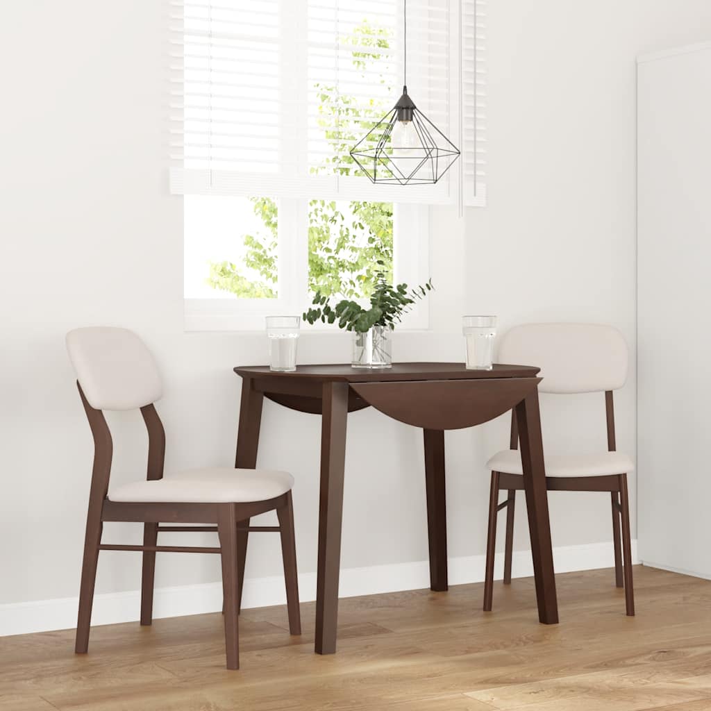 vidaXL Sillas de comedor con cojines 2 uds madera maciza marrón caucho
