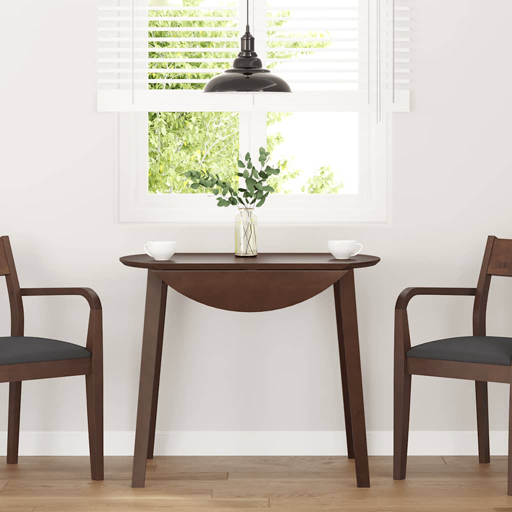 vidaXL Mesa de comedor de madera maciza de caucho marrón