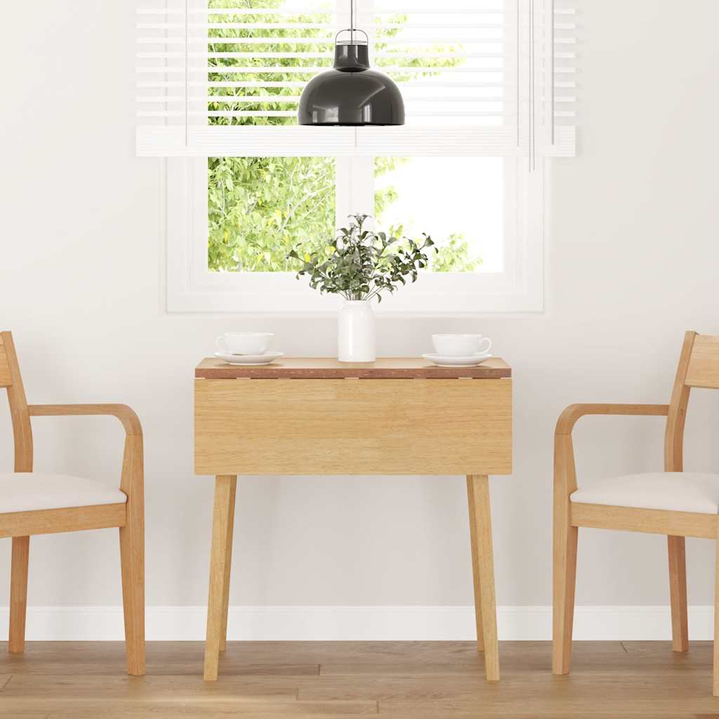 vidaXL Dining Table Natural Solid Wood Rubber