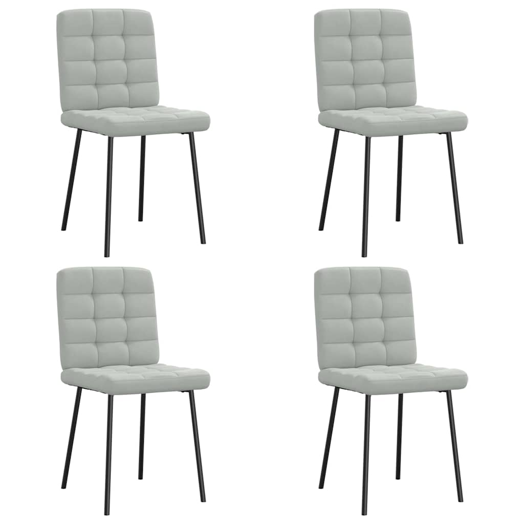 vidaXL Sillas de comedor 4 unidades terciopelo gris claro