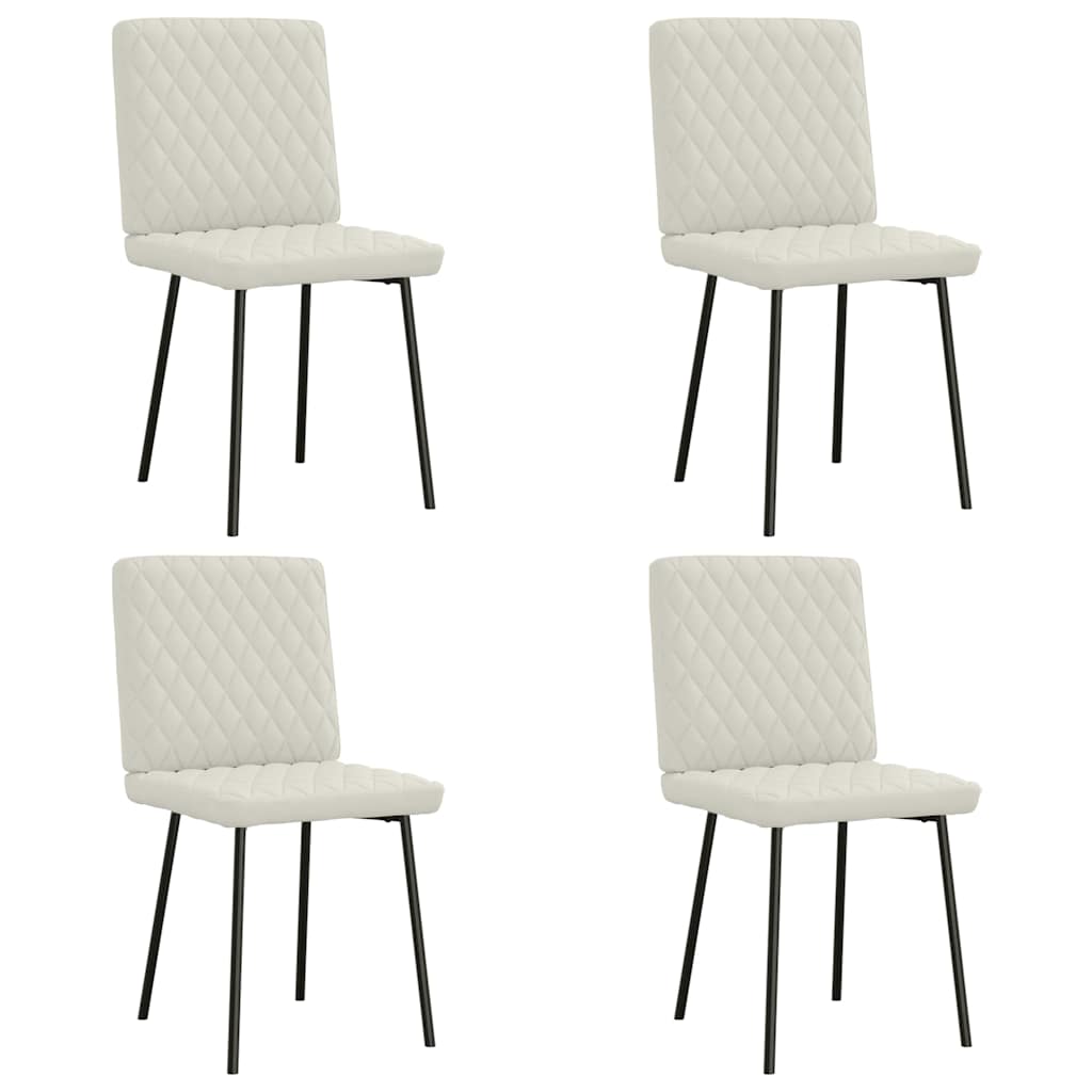 vidaXL Sillas de comedor 4 unidades terciopelo crema