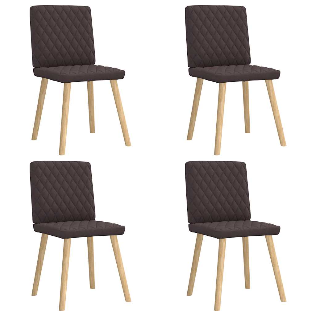 vidaXL Sillas de comedor 4 unidades tela marrón oscuro