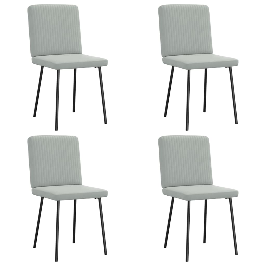 vidaXL Sillas de comedor 4 unidades terciopelo gris claro