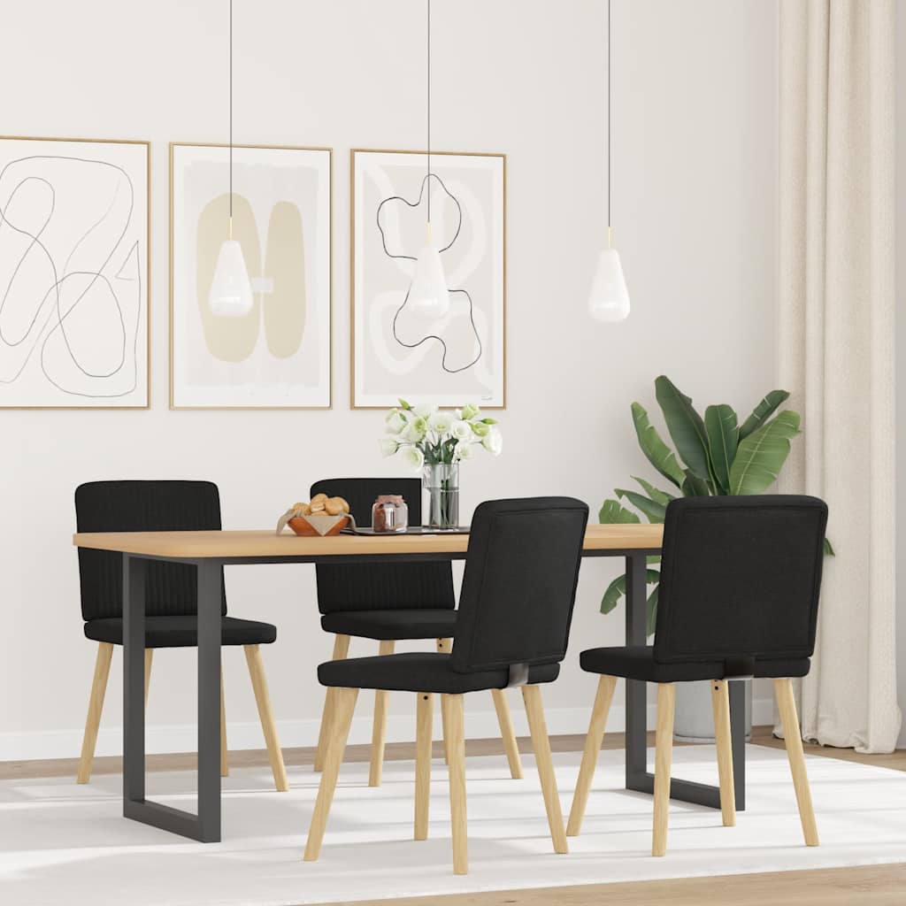 vidaXL Sillas de comedor 4 unidades tela negras
