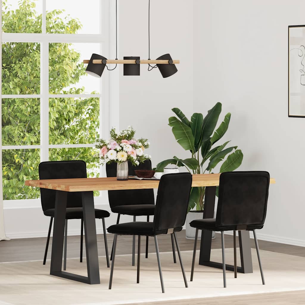 vidaXL Sillas de comedor 4 unidades terciopelo negro