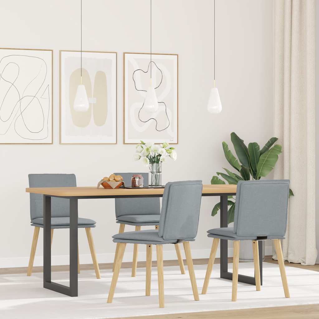 vidaXL Sillas de comedor 4 unidades tela gris claro