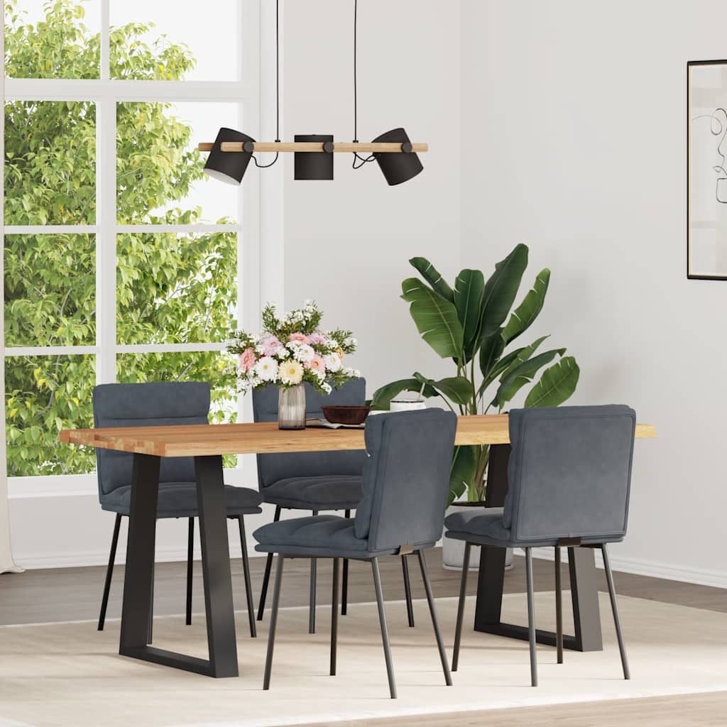 vidaXL Sillas de comedor 4 unidades terciopelo gris oscuro