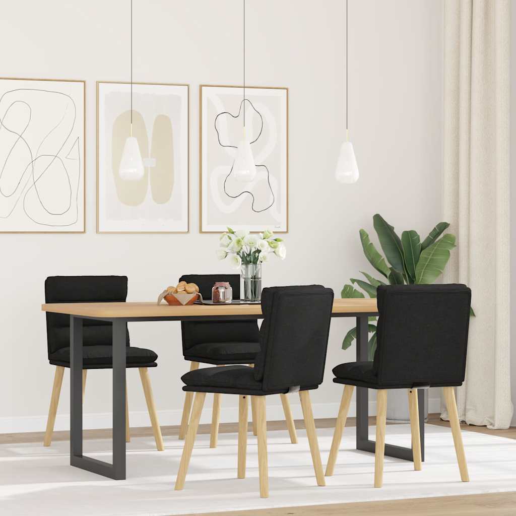 vidaXL Sillas de comedor 4 unidades tela negras