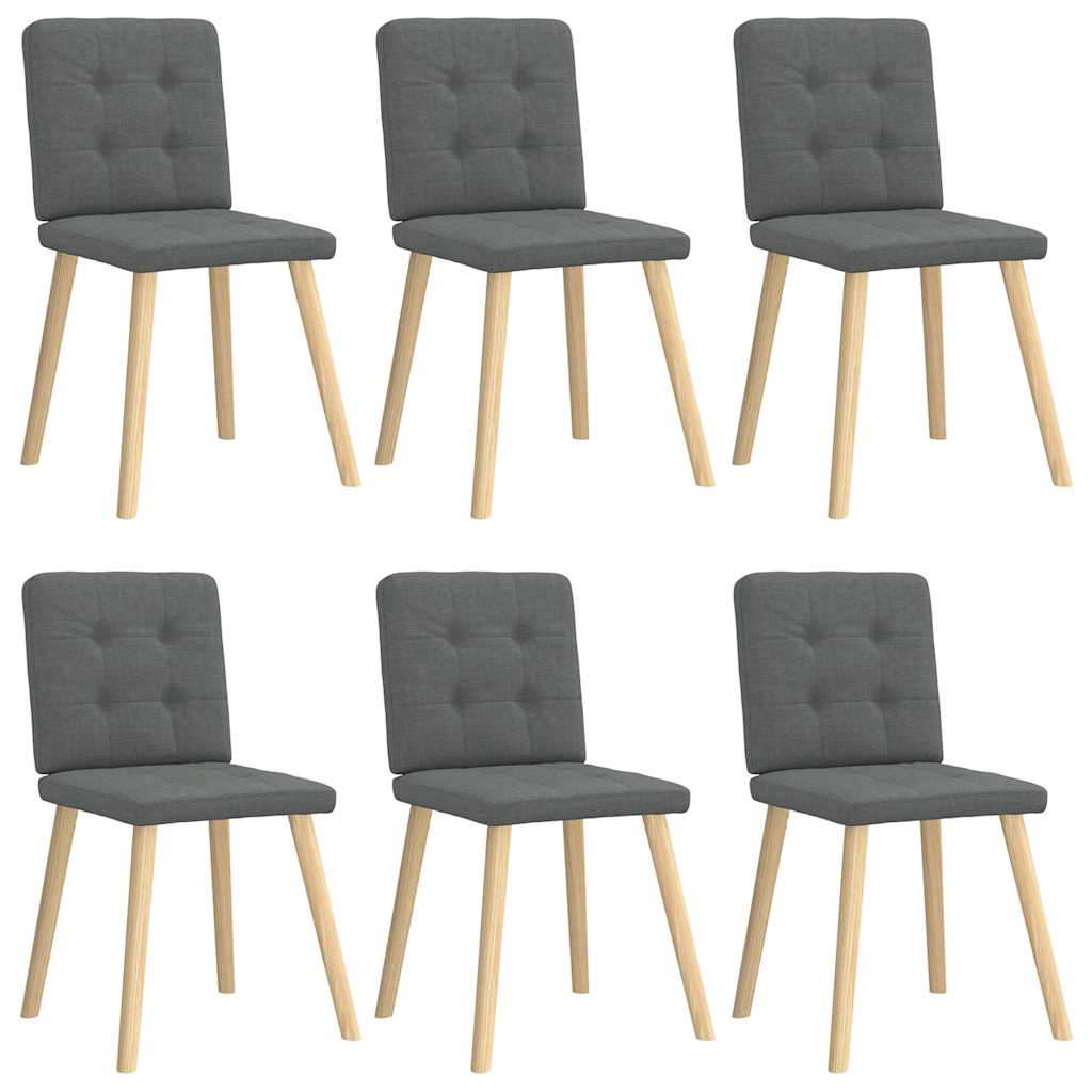 vidaXL Sillas de comedor 6 unidades tela gris oscuro