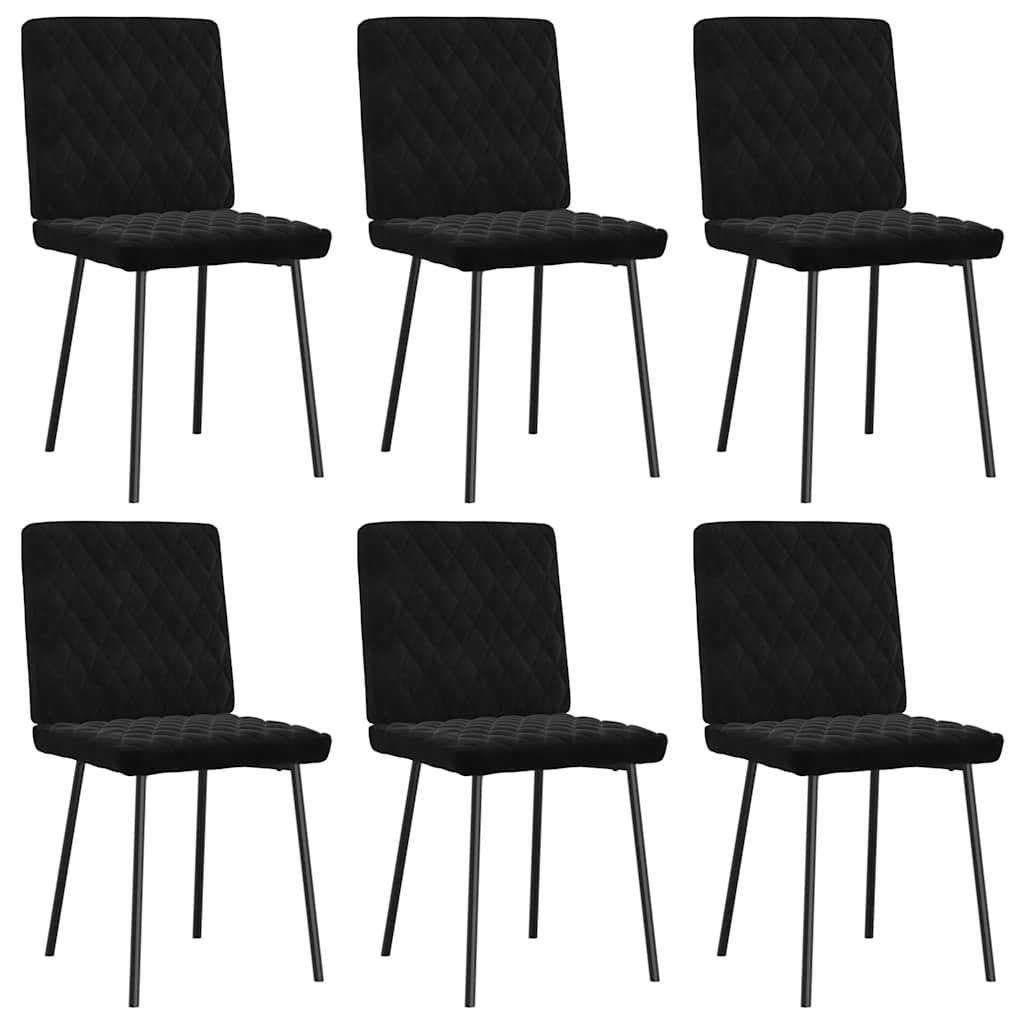 vidaXL Silla de comedor 6 unidades terciopelo negro