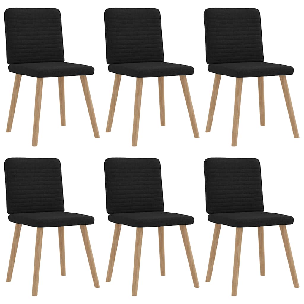 vidaXL Sillas de comedor giratorias 6 unidades tela negras