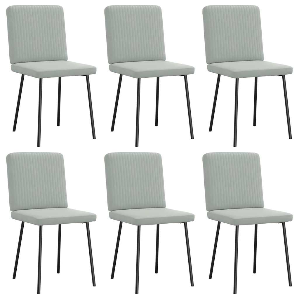vidaXL Sillas de comedor giratorias 6 uds terciopelo gris claro