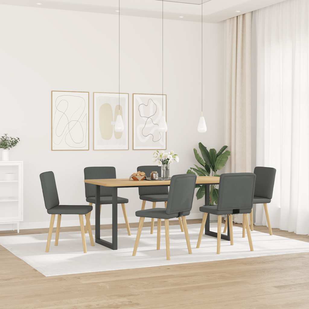 vidaXL Sillas de comedor 6 unidades tela gris oscuro